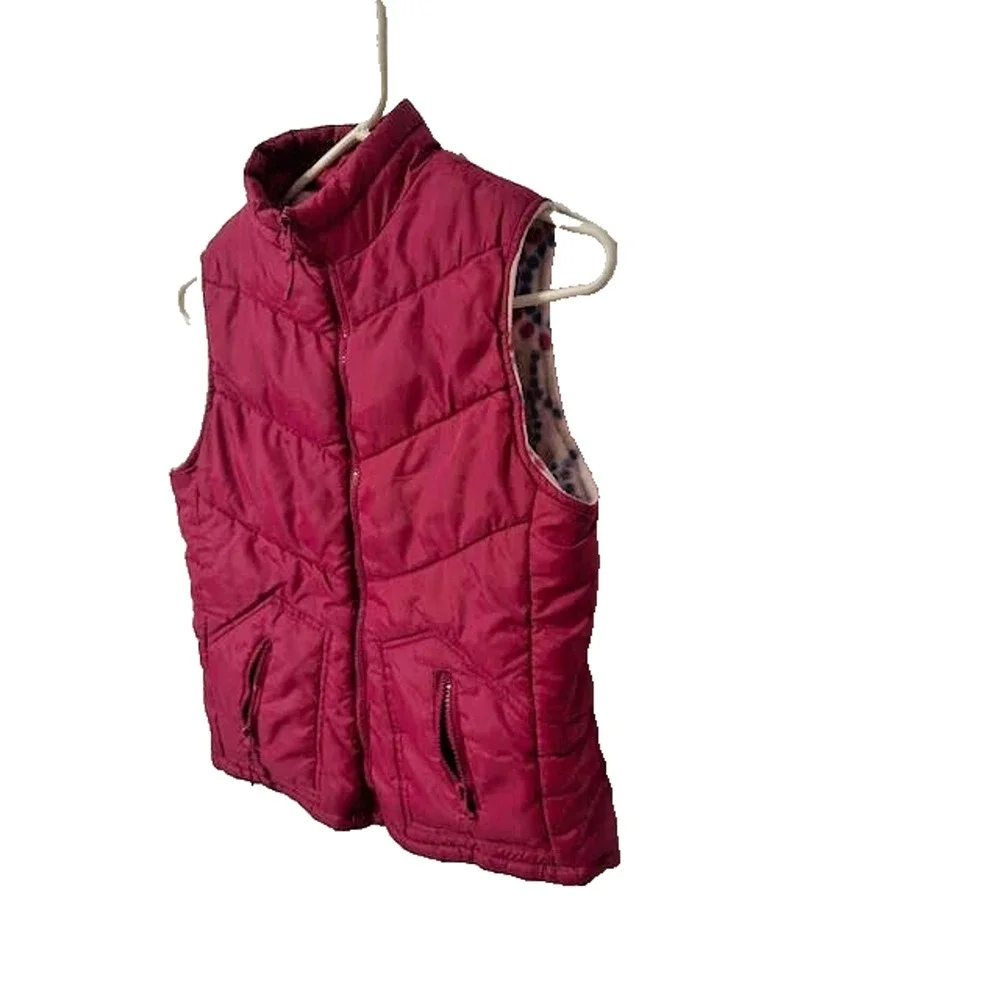 Talbots Talbots Kids Puffer Vest Pink Full Zip Quilted Girls 14/16